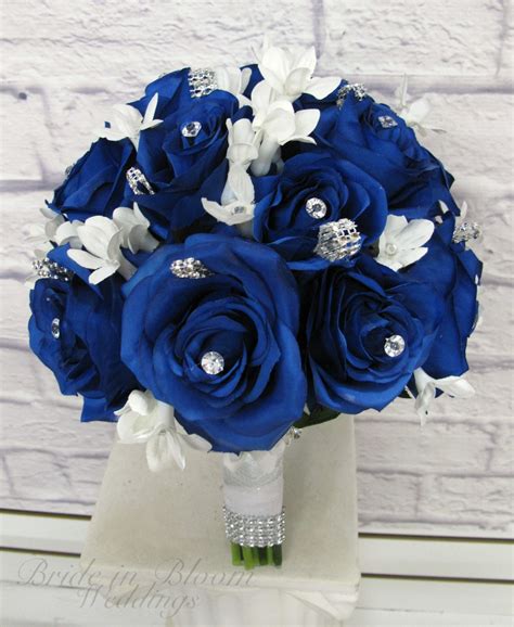 Blue Roses Wedding Bouquets : brooklodge wedding bride bouquet blue and ...