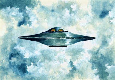 Flying Saucer Painting by Michael Vigliotti