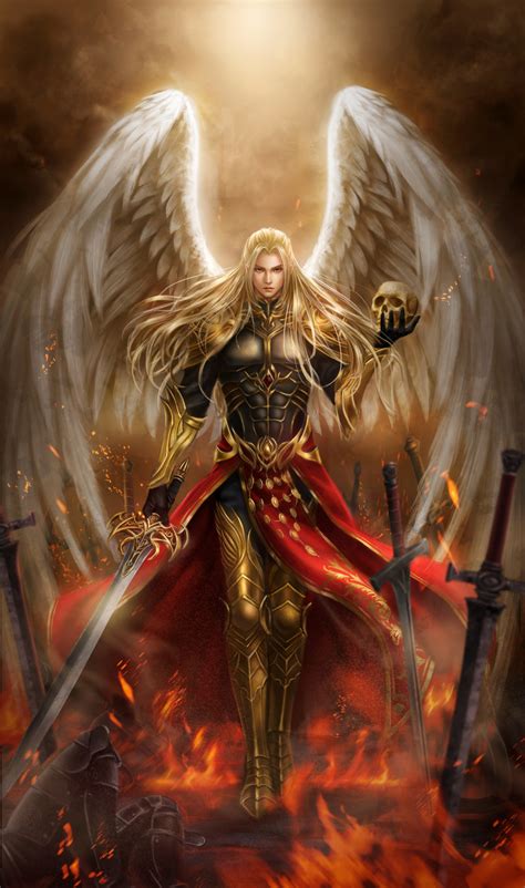 Safebooru - 1boy absurdres angel angel wings armor black gloves blonde ...