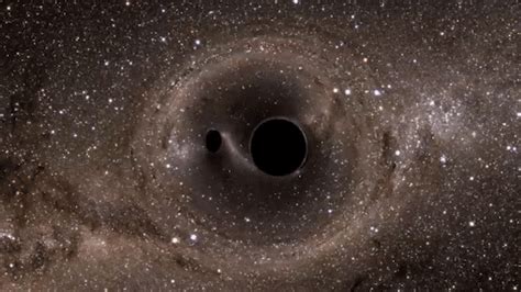 simulation of two merging black holes in front of the Milky Way ...