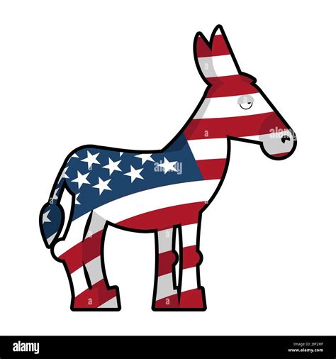 Donkey Democrat. Symbol of political party in America. USA Flag texture ...