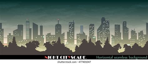 Vector Illustration Night Cityscape Horizontal Seamless Stock Vector ...