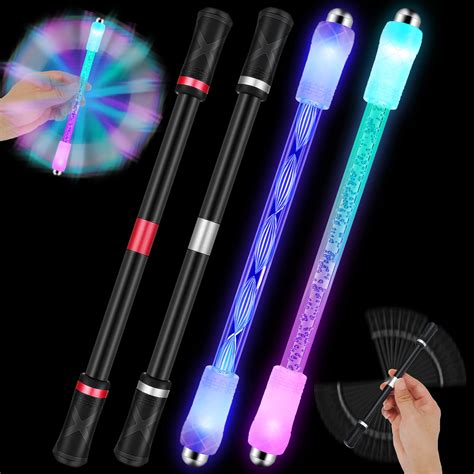 Buy 4 Pieces Spinning Rotating Pen LED Light Fidget Pen Rolling Finger LED Pen Spinning Pen ...