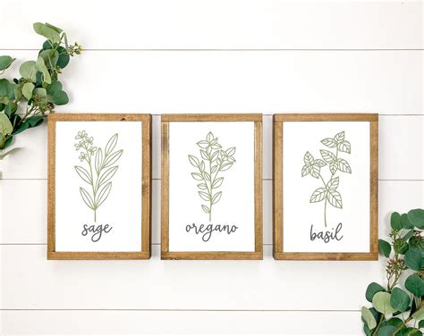 Set of 3 Herb Signs Fresh Herbs Sign Herb Sign Farmhouse | Etsy