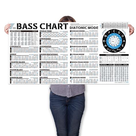 Buy Bass Scales and Modes Chart of Pentatonic Scales | Blues Scales | Harmonic Minor Scales ...