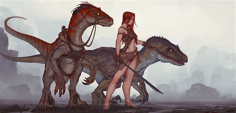 ArtStation - Tracking Dogs , Xavier Leroux Elfen Fantasy, Fantasy Art, Prehistoric Creatures ...