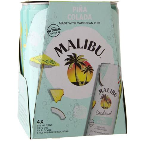 Malibu Pina Colada RTD Cocktail 4pk. MacArthur Beverages