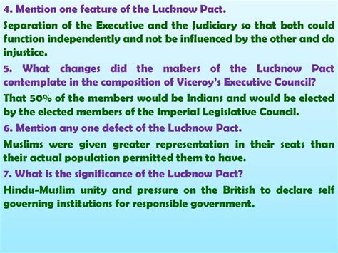 Why was the Lucknow Pact adopted by the Congress and the League? - ppt ...