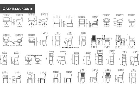 Chairs elevation CAD Blocks free download