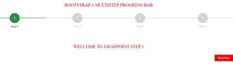 Multi step progress bar in Bootstrap 4 - Javatpoint