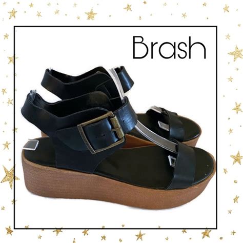 Brash Shoes | Brash Womens Black Platform Buckle Sandals 6 | Poshmark