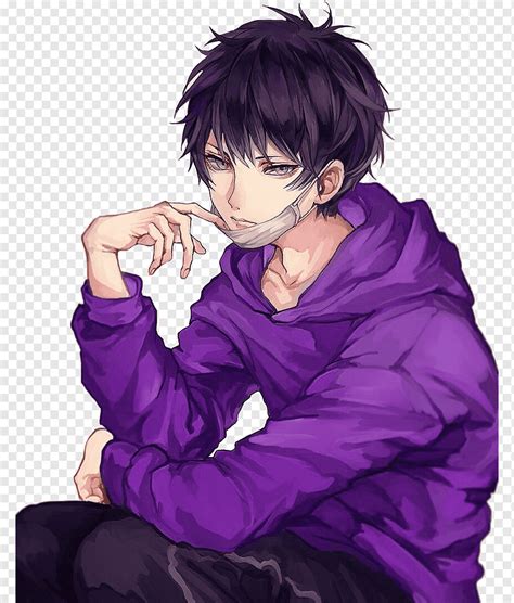 Personaje De Anime Masculino De Cabello Morado Anime Rendering Fan Art | The Best Porn Website