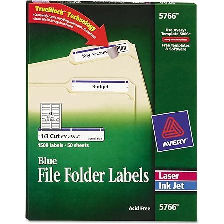 Amazon.com : AVE5766 - Avery Self-Adhesive Laser/Inkjet File Folder Labels : File Folder Labels ...