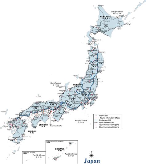 Large detailed road map of Japan. Japan large detailed road map ...