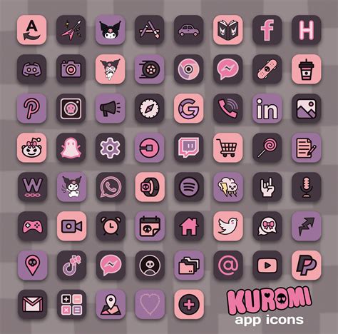 Kuromi App Icons - Sanrio Aesthetic App Icons for iOS14 & Android - Free | Kawaii tegninger ...