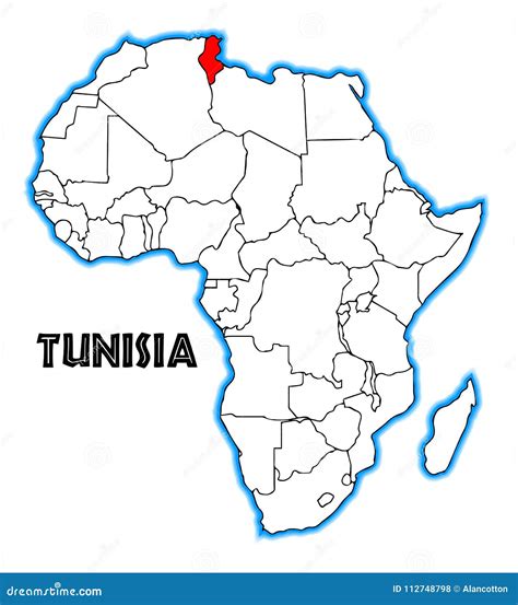 Tunisia Africa Map stock vector. Illustration of graphic - 112748798