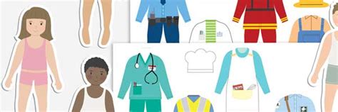 Paper Doll Kit with 12 Job Outfits