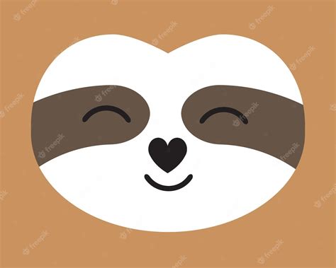 Premium Vector | Vector sloth face in flat style