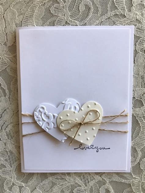 Handmade Greeting Card: Simple Hearts Love Note Valentine | Etsy Handmade Greetings, Greeting ...