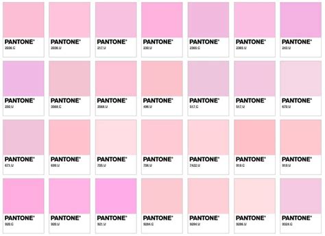 Pantone Pink Color Chart