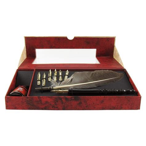 Feather Pen Set - Calligraphy Feather Pen Set with Stylus & Ink