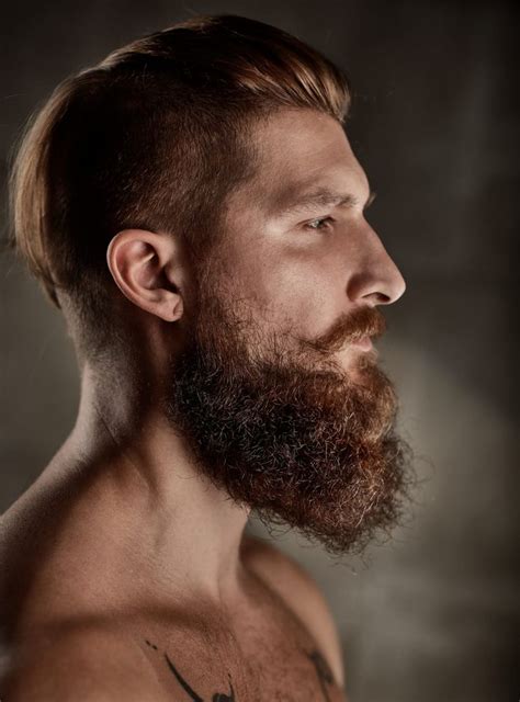 Portrait of bearded man, side view. | Profile photography, Side ...