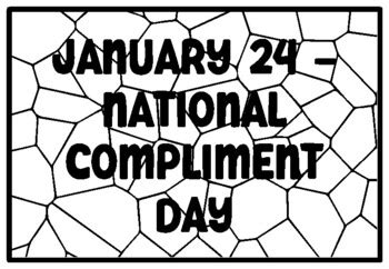 JANUARY 24 -NATIONAL COMPLIMENT DAY January Coloring Pages by Anisha Sharma