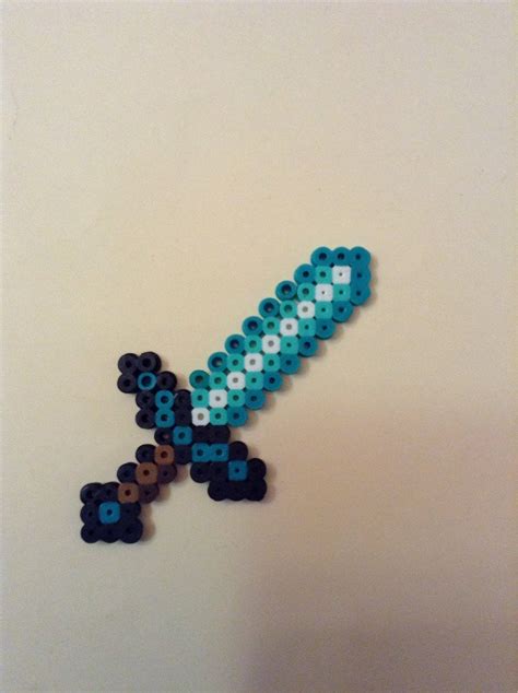 Diamond Sword Minecraft Perler Bead Pixel Art