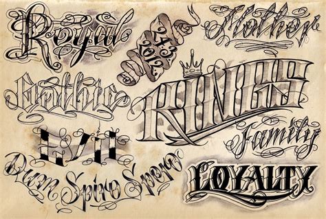 Tattoo Lettering Stencils