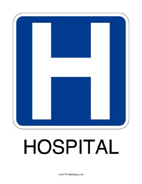 Printable Hospital Sign