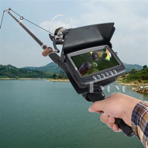 Updated Eyoyo Original 15M Underwater 1000TVL Ice Fishing Camera Fish Finder 4.3" Monitor 8 ...