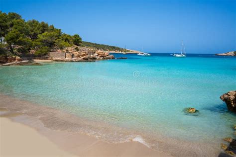 Ibiza Portinatx Arenal Petit Beach in Balearics Stock Image - Image of ...