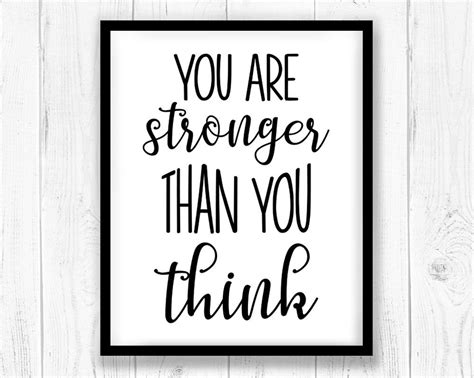 You Are Stronger Than You Think Svg Printable Art Bedroom | Etsy | Stronger than you think ...