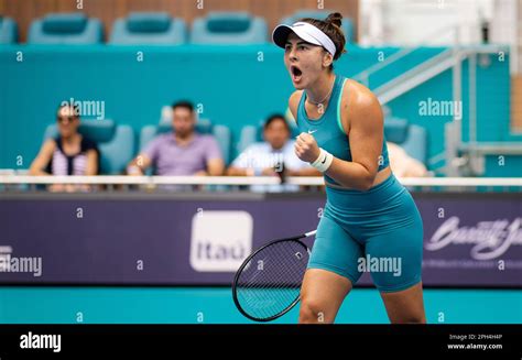 Bianca Andreescu of Canada during the second round of the 2023 Miami ...