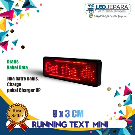 Jual XV52 LED BADGE PAPAN NAMA LED BERJALAN RUNNING TEXT MINI NAMETAG LED | Shopee Indonesia