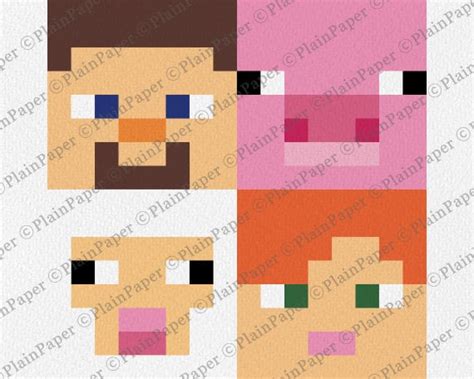 Minecraft Face SVG Minecraft Bundle Pig Sheep Chicken | Etsy