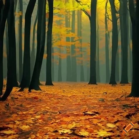 Autumn forest landscape