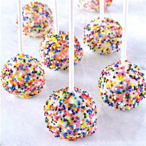 Birthday Cake Pops with Sprinkles | Hello Little Home