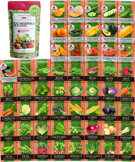 Buy 27,500+ Heirloom Vegetable | Non GMO Garden Seed 55 Variety Pack ...