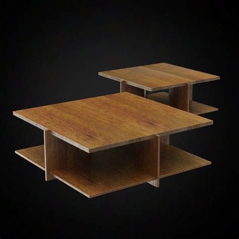 Frank Lloyd Wright Lewis Tables - 3D furniture model - Use PROMO CODE: pin3d and get 20% off ...
