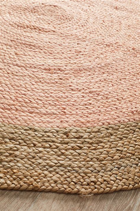 Round Pink Rug | Carpet Capers | Jute Fibre | Flatweave.