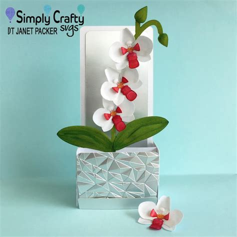 Crafting Quine: Orchid Card using Simply Crafty SVGS Orchid Box Card SVG