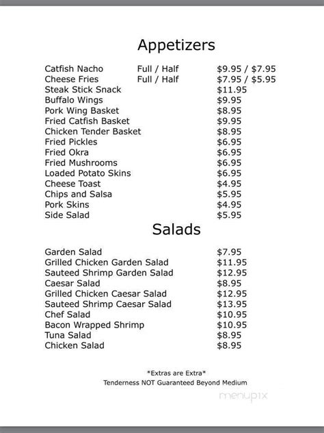 Menu of Stables Bar & Grill in Tupelo, MS 38804