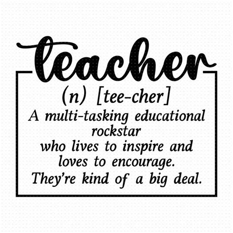 Teacher Definition Svg, Png, Eps, Pdf Files, Funny Definition Svg, Teacher Life Svg, Teacher ...