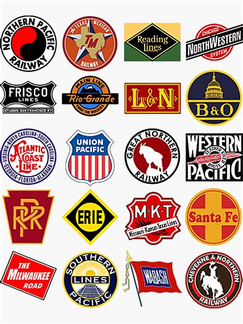 "Vintage Railroad logos" Sticker for Sale by Benhia00h | Redbubble