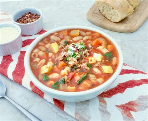 Sausage Minestrone is a hearty, veggie filled soup with Italian sausage.