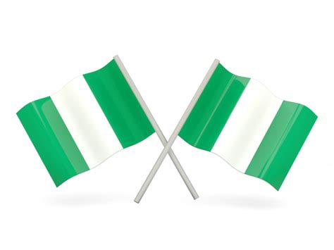 Two wavy flags. Illustration of flag of Nigeria