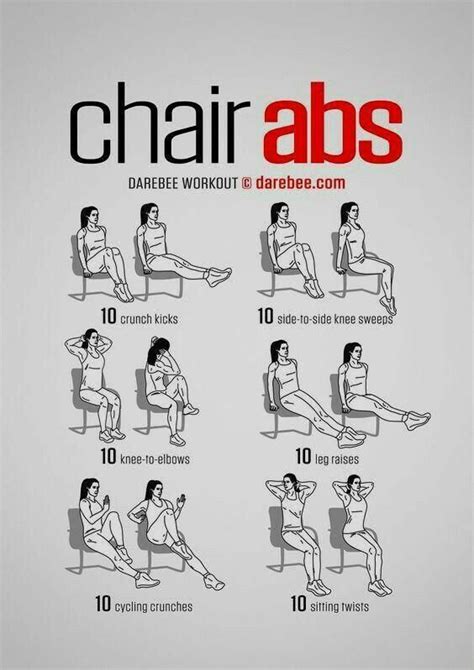 Chair #ABs #Workout | Chair exercises for abs, Office exercise, Chair ...