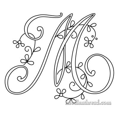 Monograms for Hand Embroidery: Delicate Spray M, N, O – NeedlenThread.com