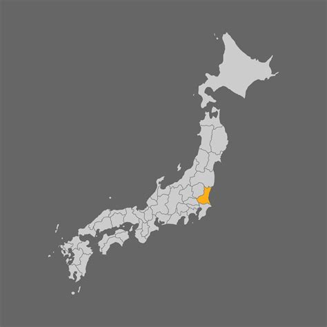 Ibaraki prefecture highlighted on the map of Japan 8296124 Vector Art at Vecteezy